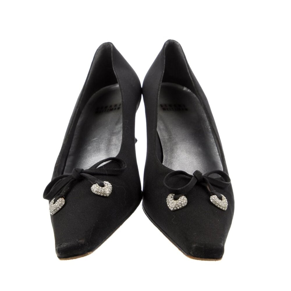 Stuart Weitzman Bow Accent Kitten Heels